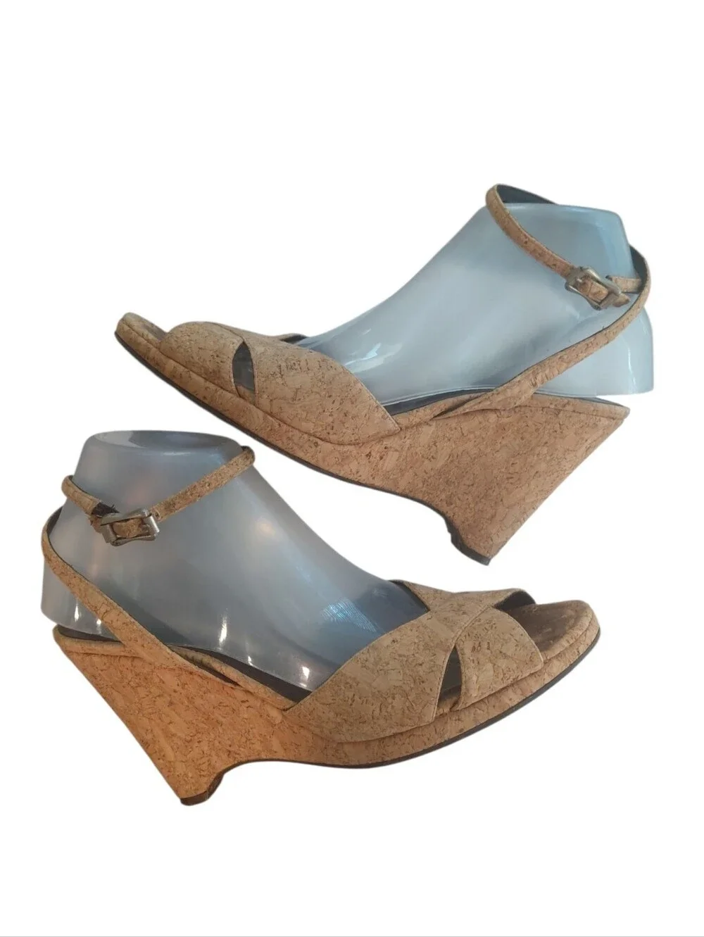 Donald J. Pliner Natural Tan Cork Wedge Sandals Size 8.5